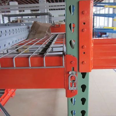 American Teardrop Pallet Rack Beams Green And Orange Racking برای انبار های سنگین