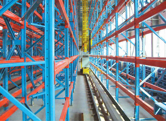 ذخیره سازی OEM سیستم انبار کاملا خودکار ASRS زرد آبی رنگ