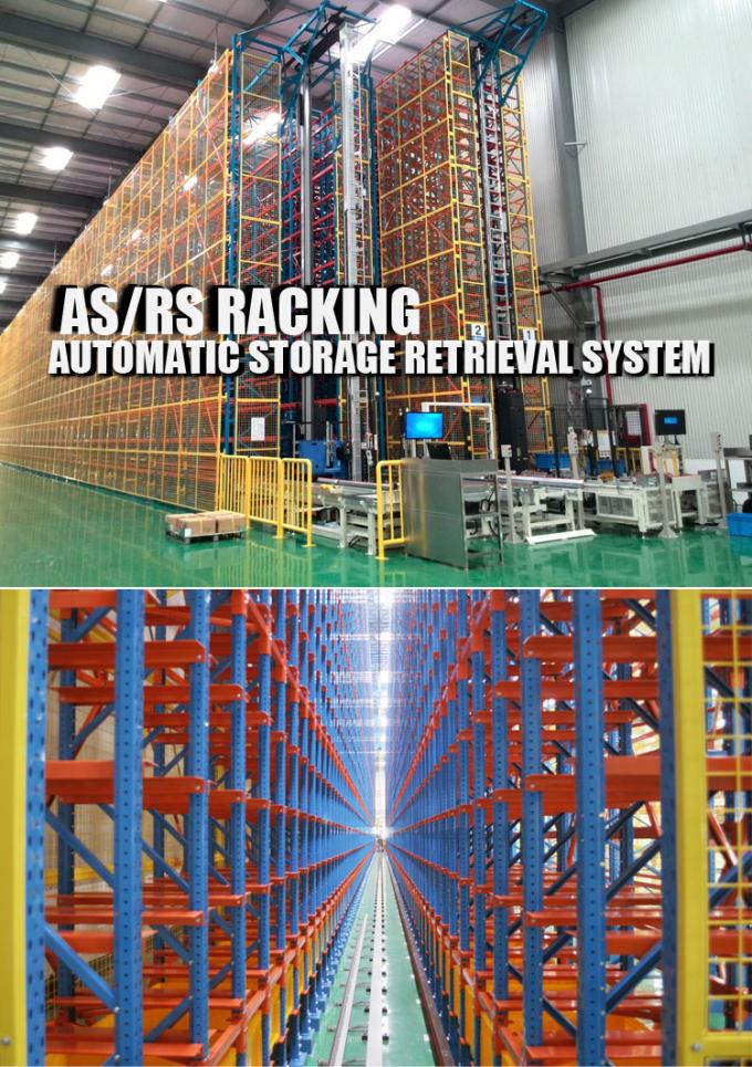 ذخیره سازی OEM سیستم انبار کاملا خودکار ASRS زرد آبی رنگ 1